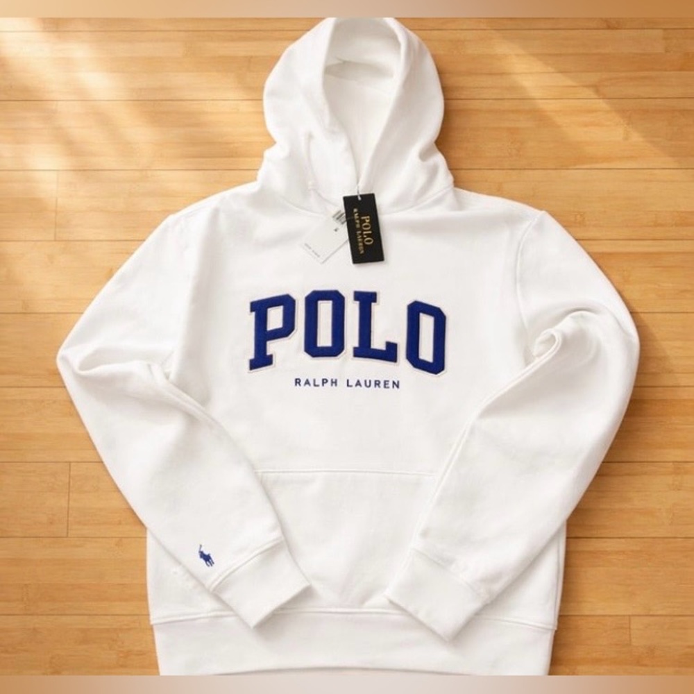 Polo Ralph Lauren Fleece Lined Felt Spellout Hoodie ~ Men’s Medium